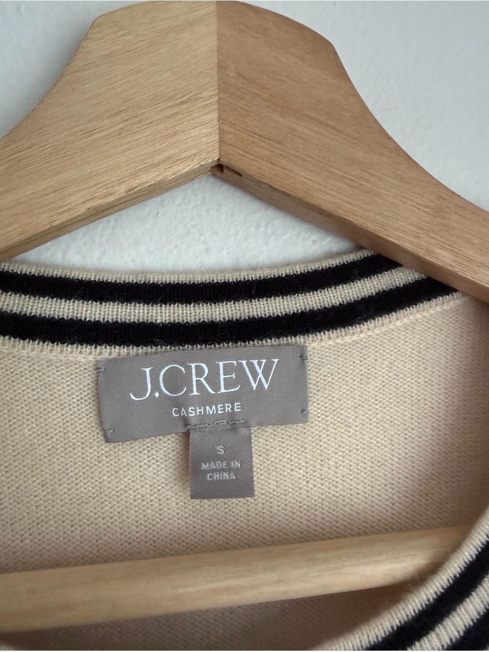 J. Crew Cashmere Lady Sweater with Contrast Trim in Buttercream Black - Picture 6 of 10